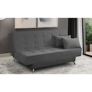 Sofá Cama 3 lugares 1,80m Diana Suede Cinza Adonai Estofados