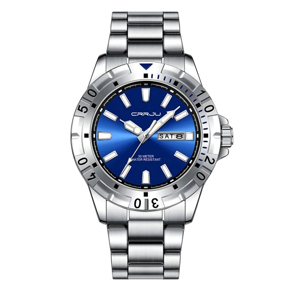 Relógio de Quartzo em Aço Inoxidável Impermeável Masculino Clássico Analógico