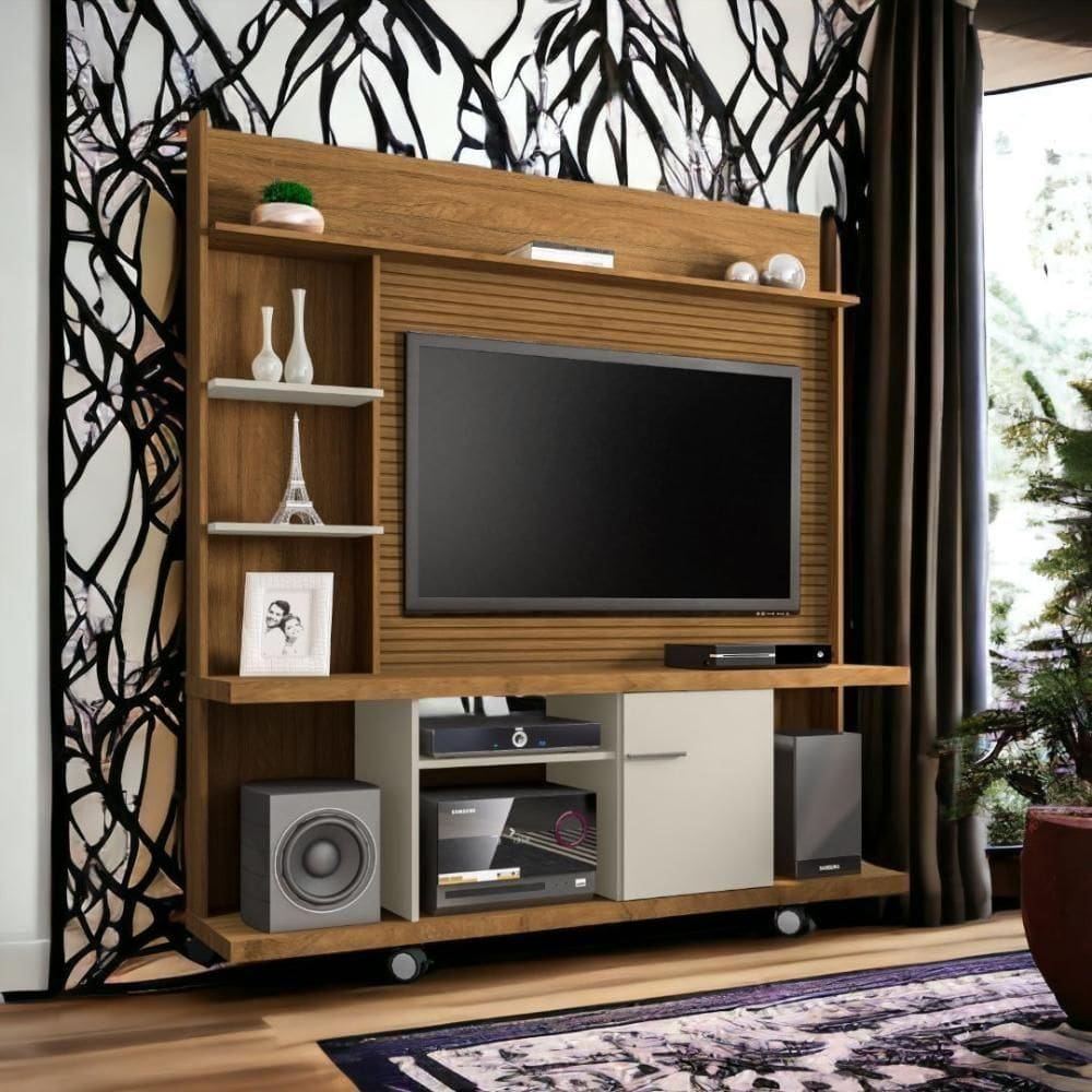 Home Para Tvs 47 Taurus Cinamomo e Off White Ripado Bechara