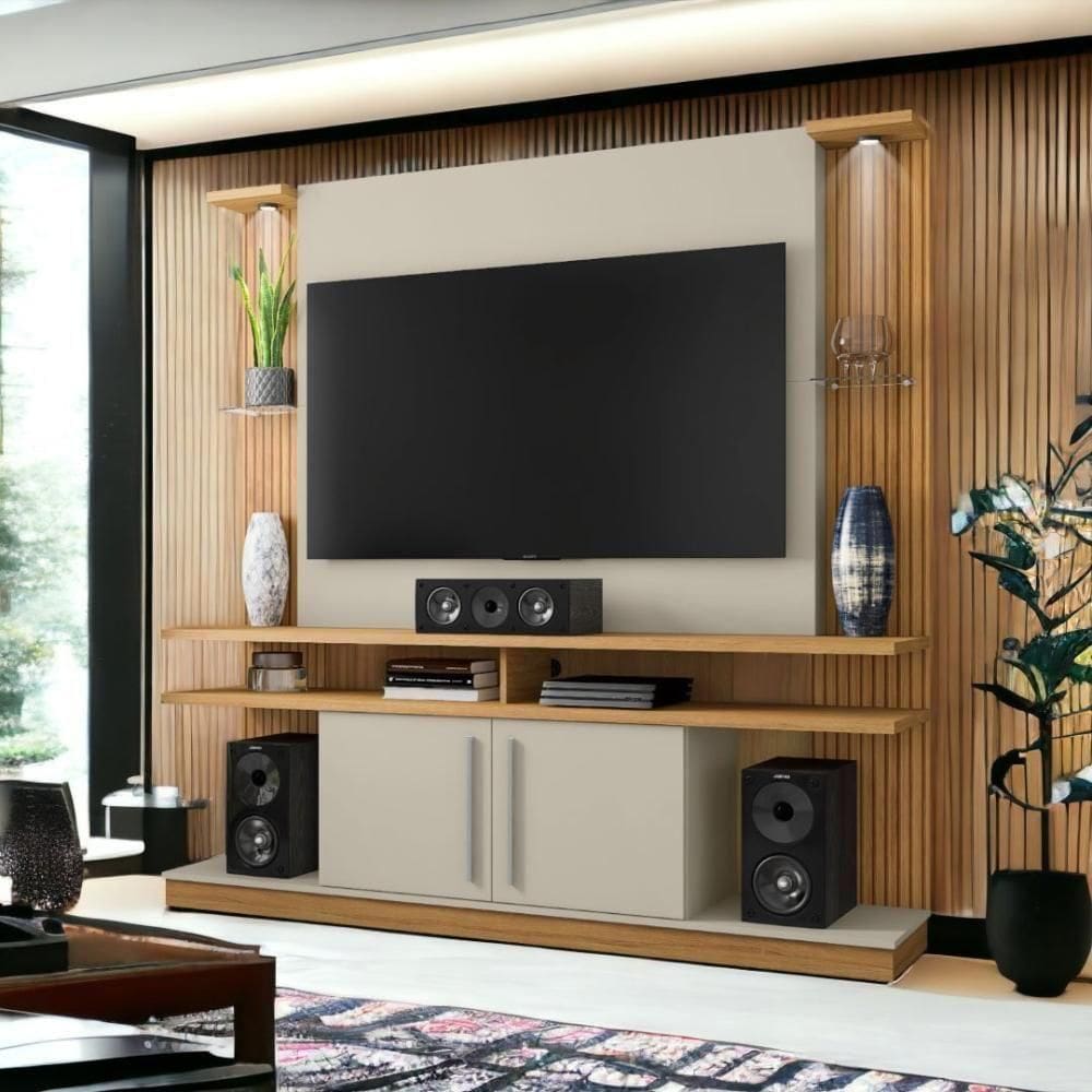 Home Para Tvs 55 York Led Cinamomo e Off White Ripado Bechara