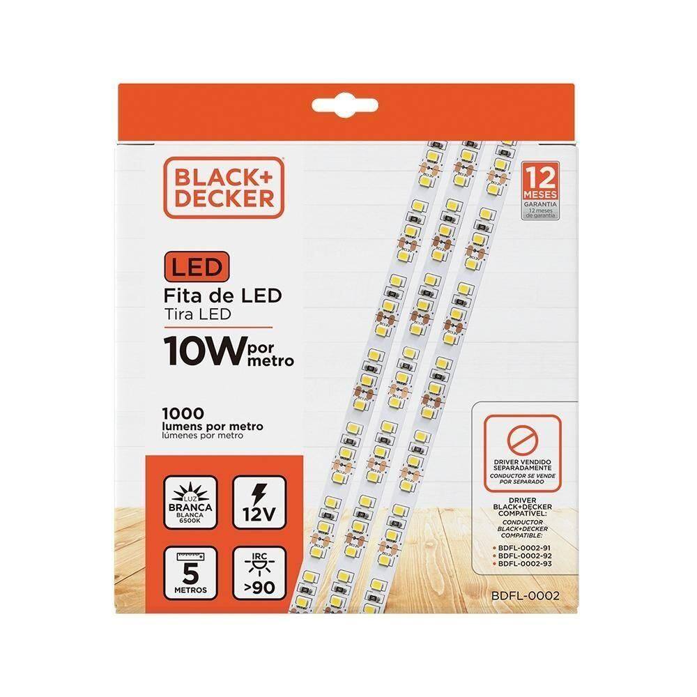 Fita Led 12v 6500k 10w 8 Mm Fita 5 Metros Irc 90 Black+decker