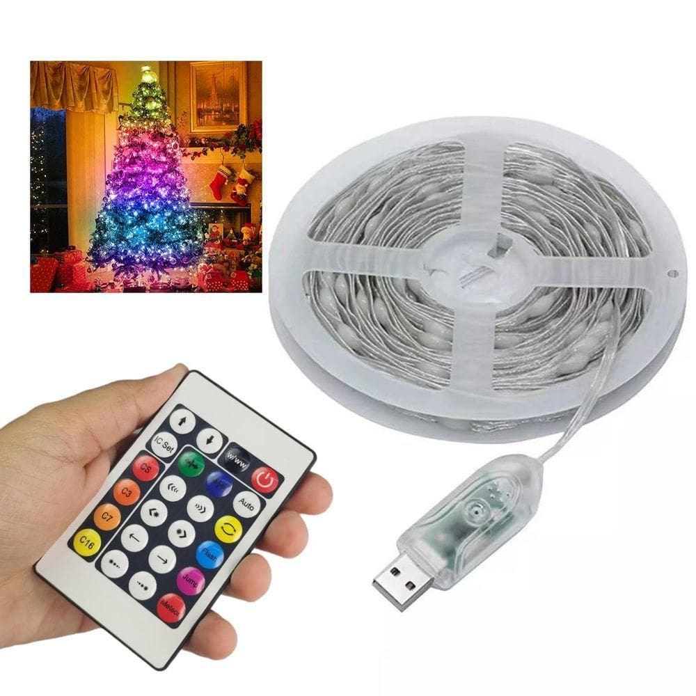 Fita Led Smart Aplicativo App Celular 20 Metros Cores Rgb Ajustavel Fio De Fada Pisca Pisca