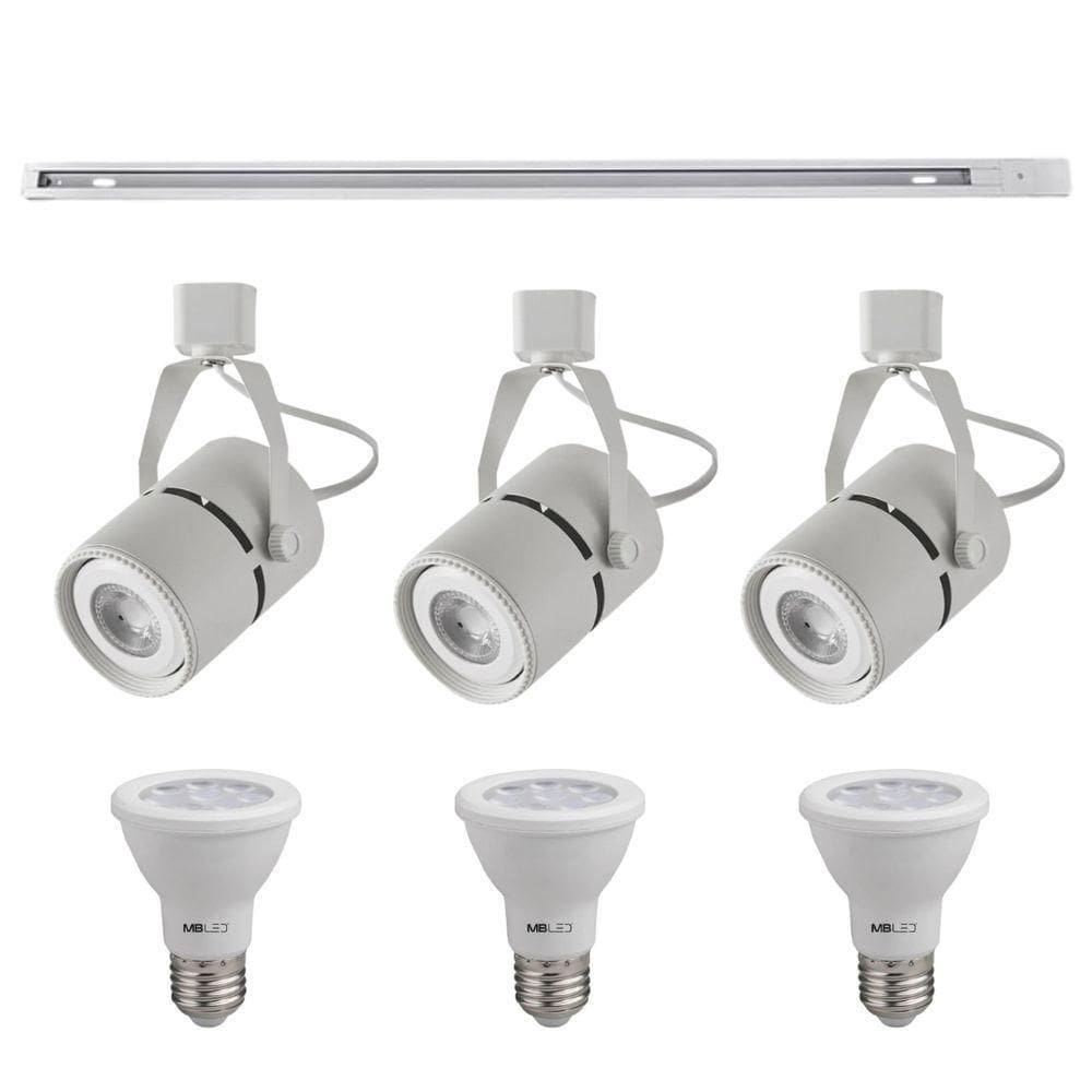 Kit Trilho 1m + 3 Spots Classic Branco + 3 Lâmpadas Par20 9w - Nordecor 6000k (branco Frio)