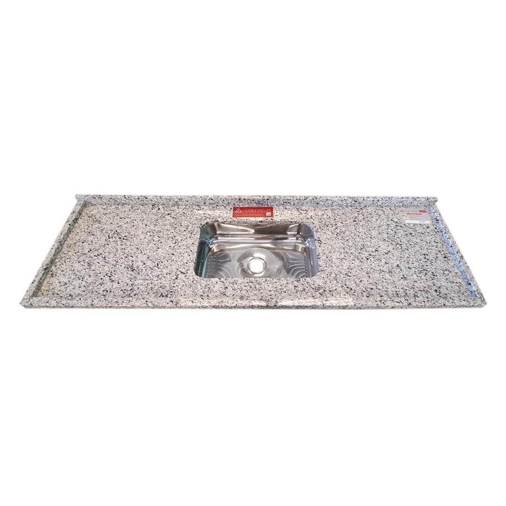 Pia de Cozinha Granito 160 Cm Portinari Plus Cuba Simples Branco Portinari