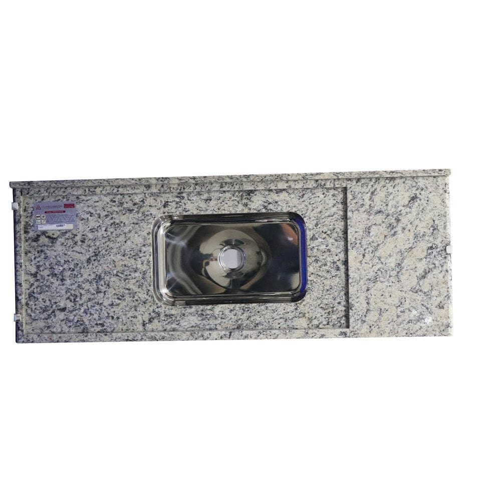 Pia de Cozinha Granito 200 Cm Arabesco Master Cuba Simples Bege Arabesco