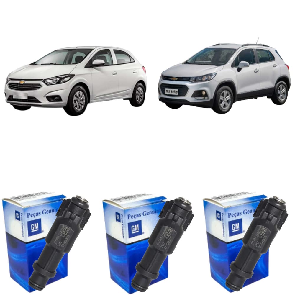 3 Bicos Injetor Onix Tracker 1.0 2011 a 2019 25199309 Delphi