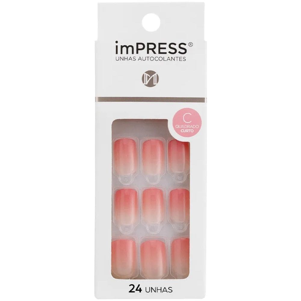 Unha Postiça Autocolante Impress Sucessful Rose 24UN  Kiss