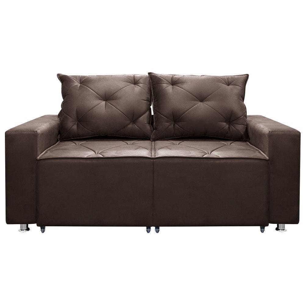 Sofá 2 Lugares Retrátil Bariloche Suede Shop Das Cabeceiras Café