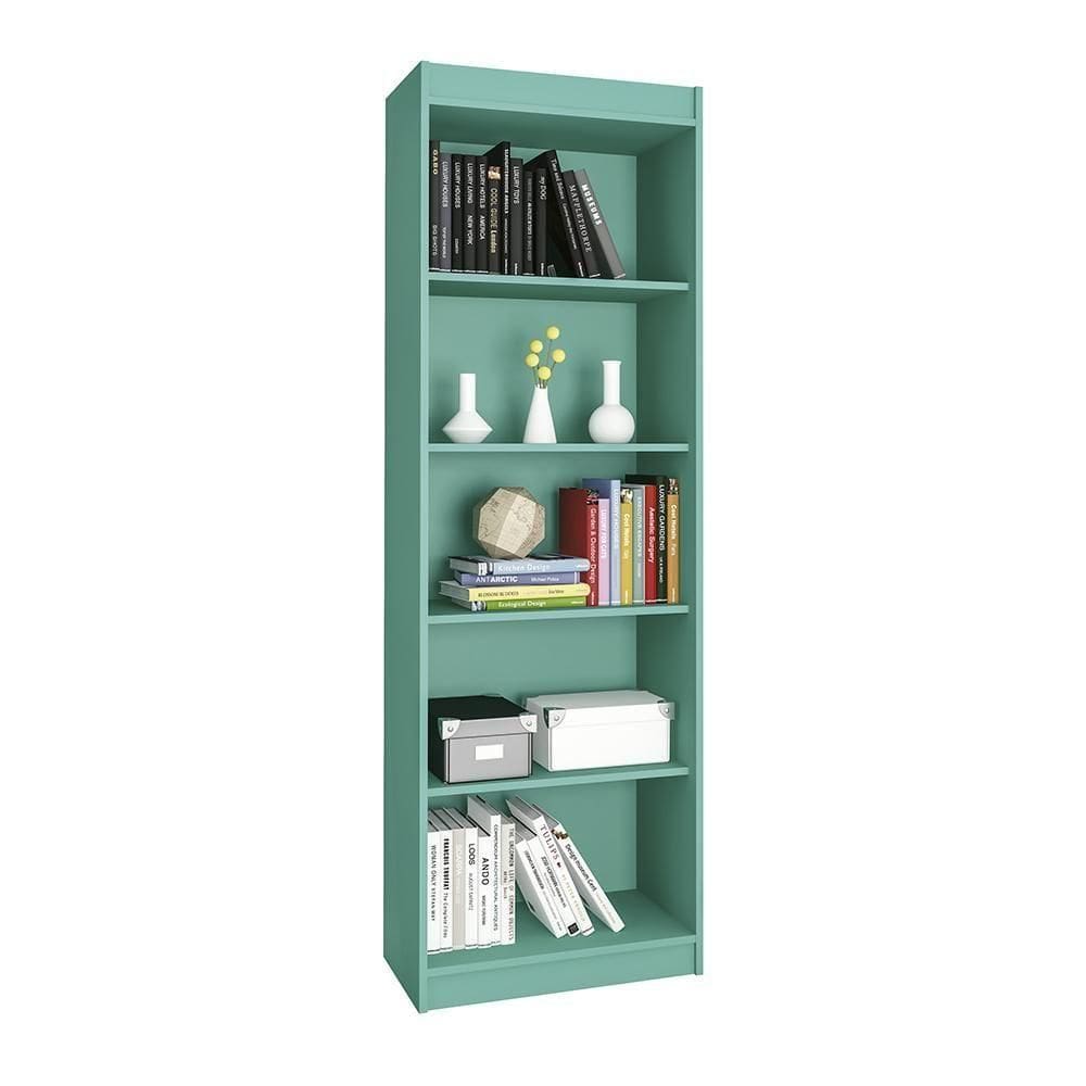 Estante Livreiro Sapiranga Com 4 Prateleiras Azul Turquesa Azul Turquesa