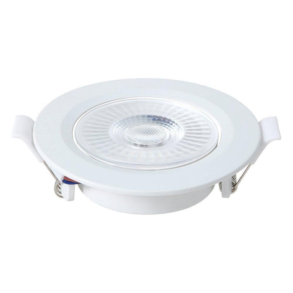Kit Spot Led Embutido Redondo 3w 3000k Branco Blumenau 5 Unidades