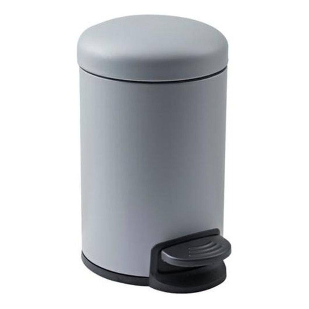 Lixeira De Piso 3 Litros Aço 28x16x16cm Cinza Claro Banheiro