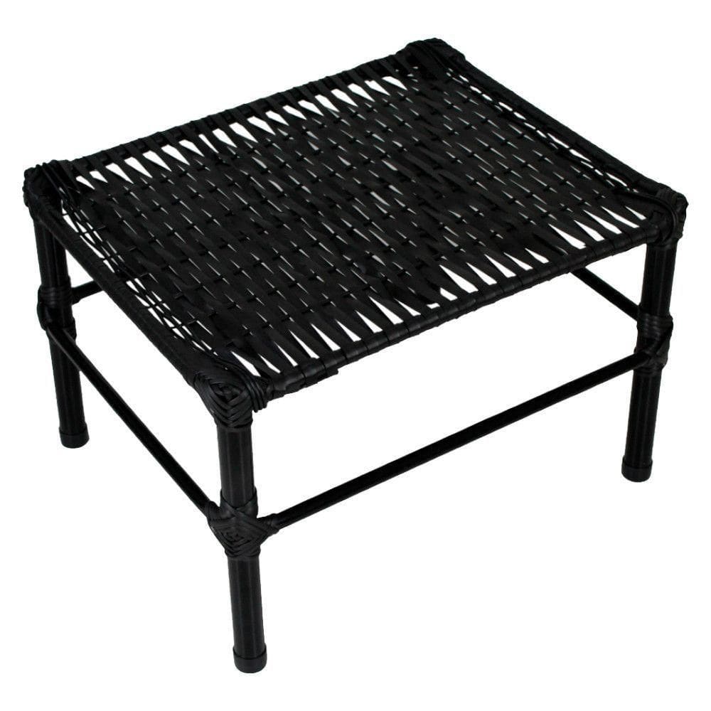 Mesa De Centro Para área Externa Retangular Bela Em Fibra Sintética 60cm Acesse Móveis Preto