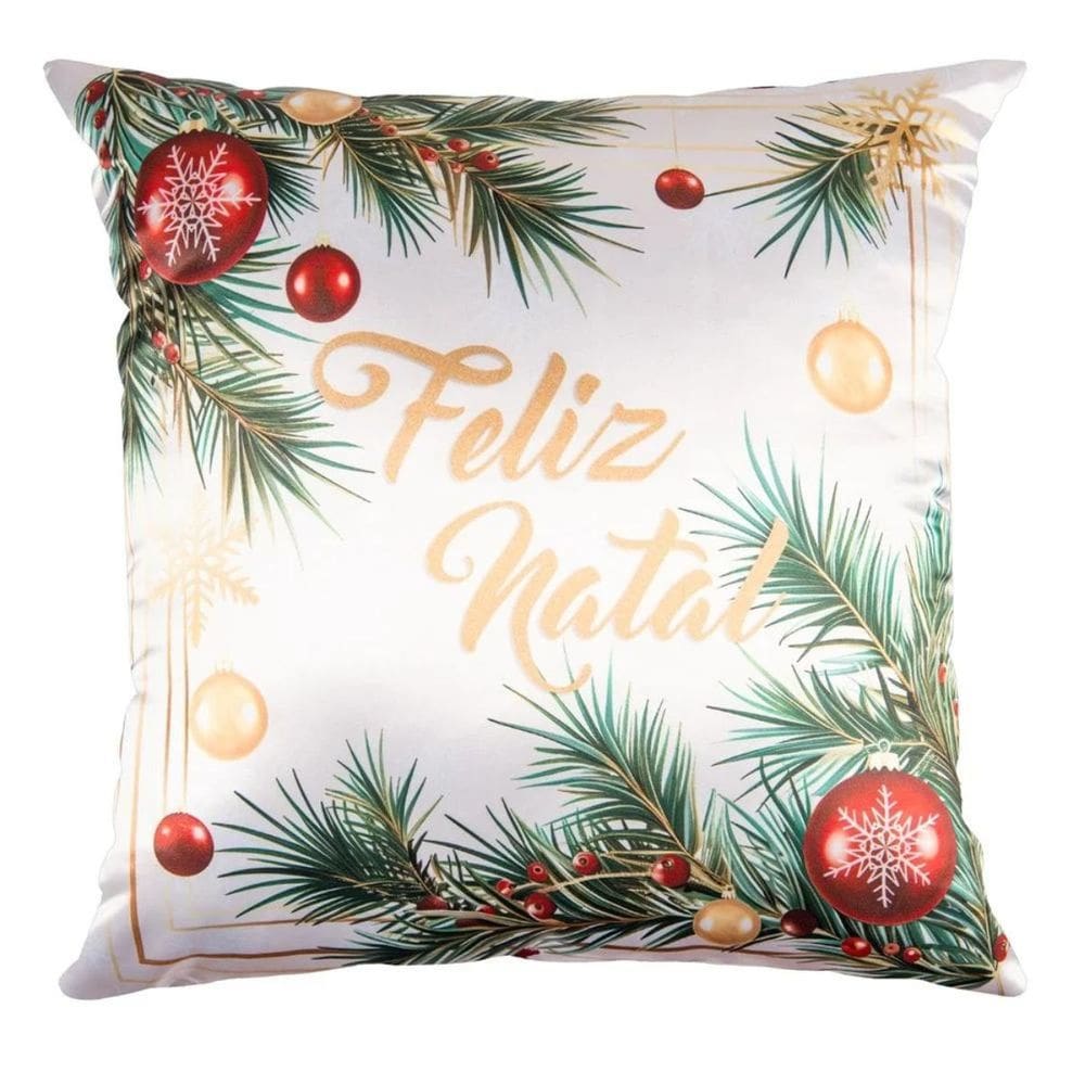Almofada Natalina Feliz Natal 445524 43x43cm Belchior