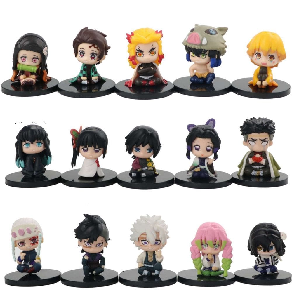 Kit de bonecos de ação Demon Slayer Kimetsu no Yaiba x15