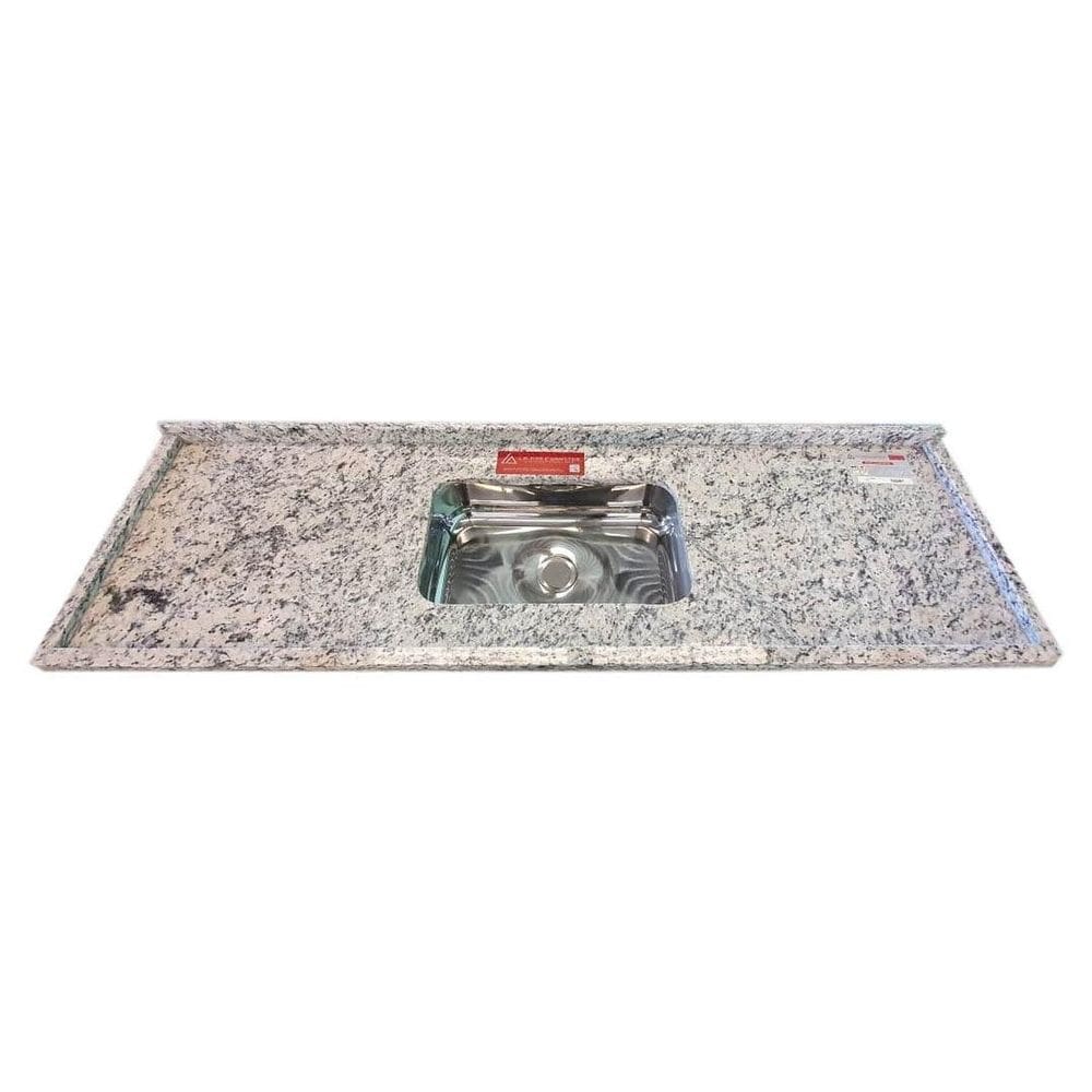 Pia de Cozinha Granito 140 Cm Arabesco Plus Cuba Simples Bege Arabesco