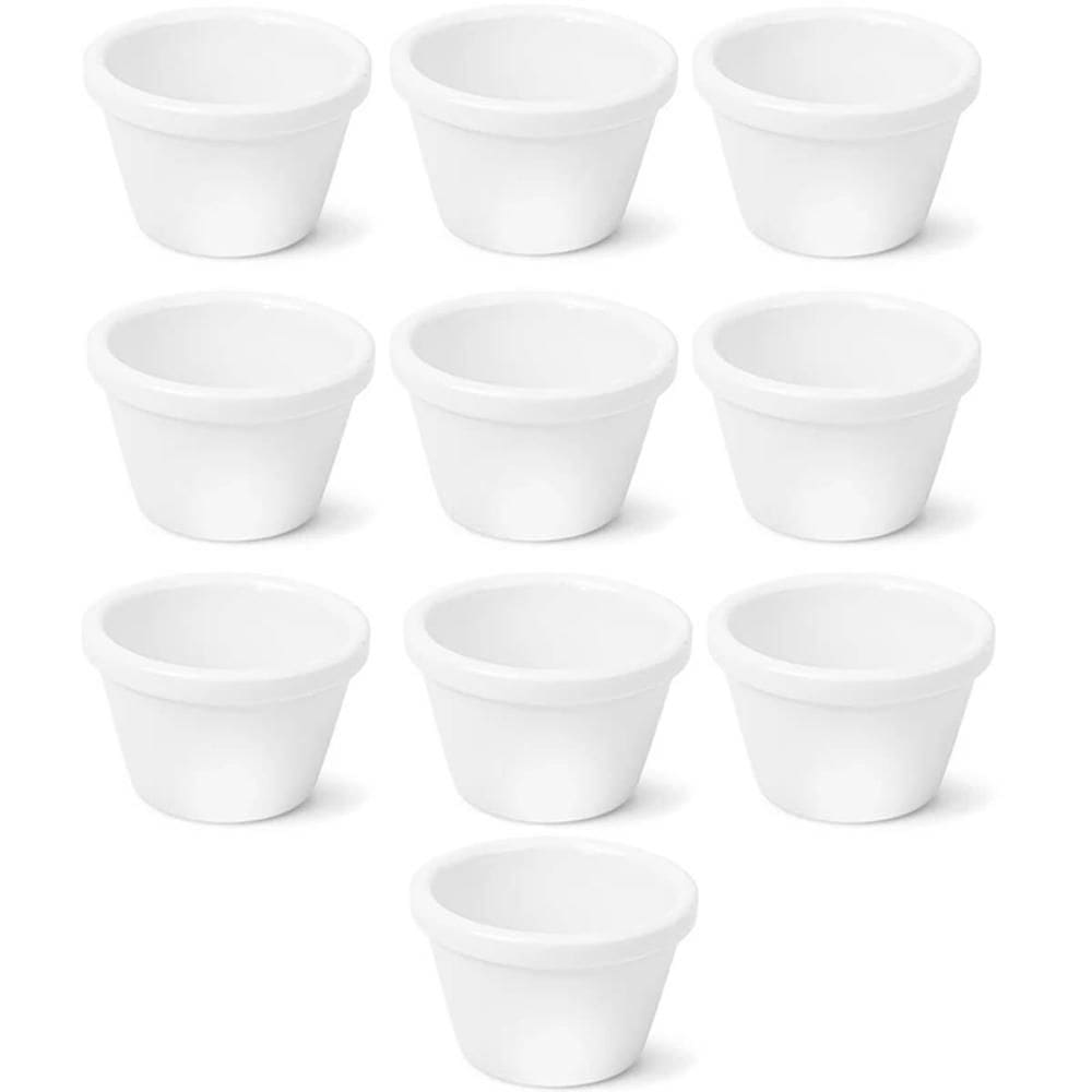 10 Ramekins Melamina Branco 50ml Profissional 6cm Porta Molh