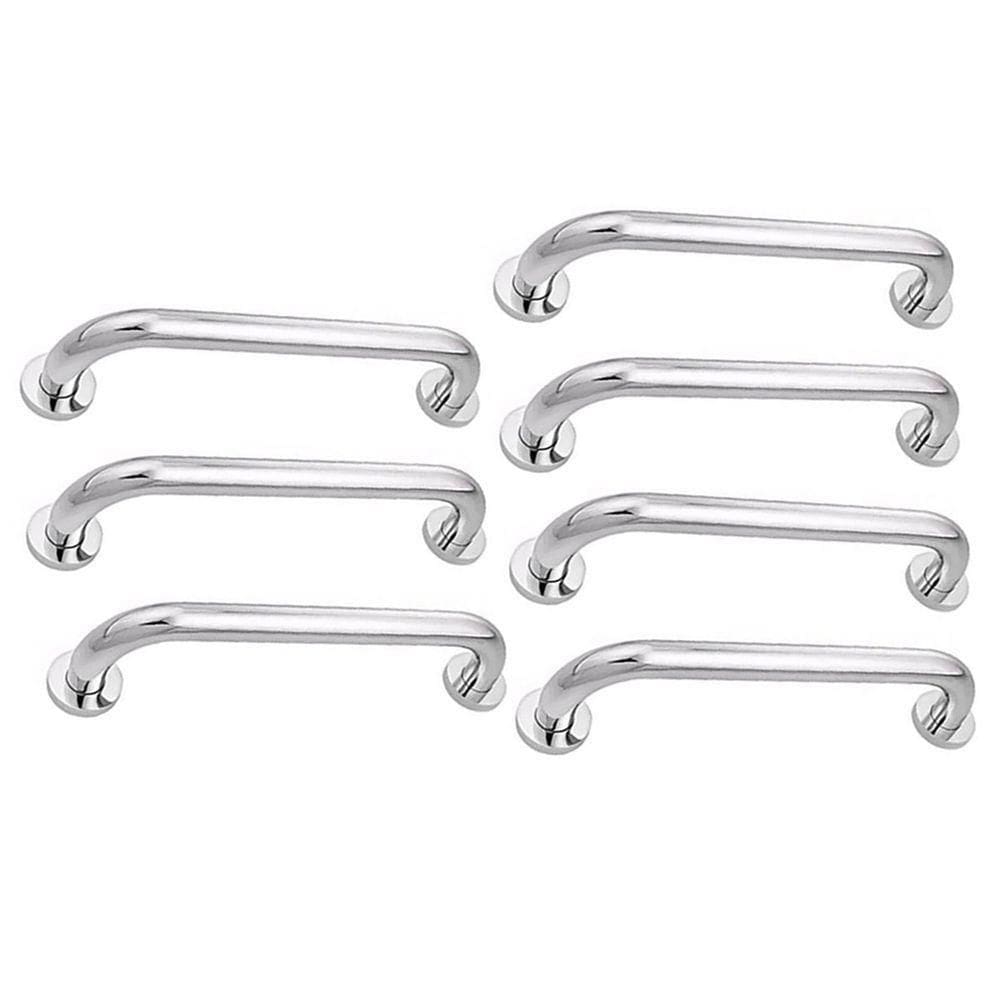 Alça De Apoio Inox Barra 30cm Kit 7 Unidades Acessibilidade Corrimao Suporte Corredor