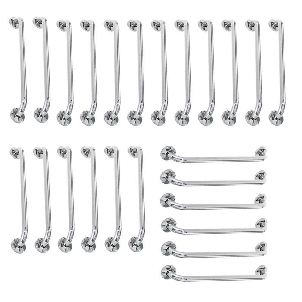 Alça De Apoio Inox 80cm Barra24 Unidades Segurança Idoso Deficiente Gestante Cadeirante Banheiro