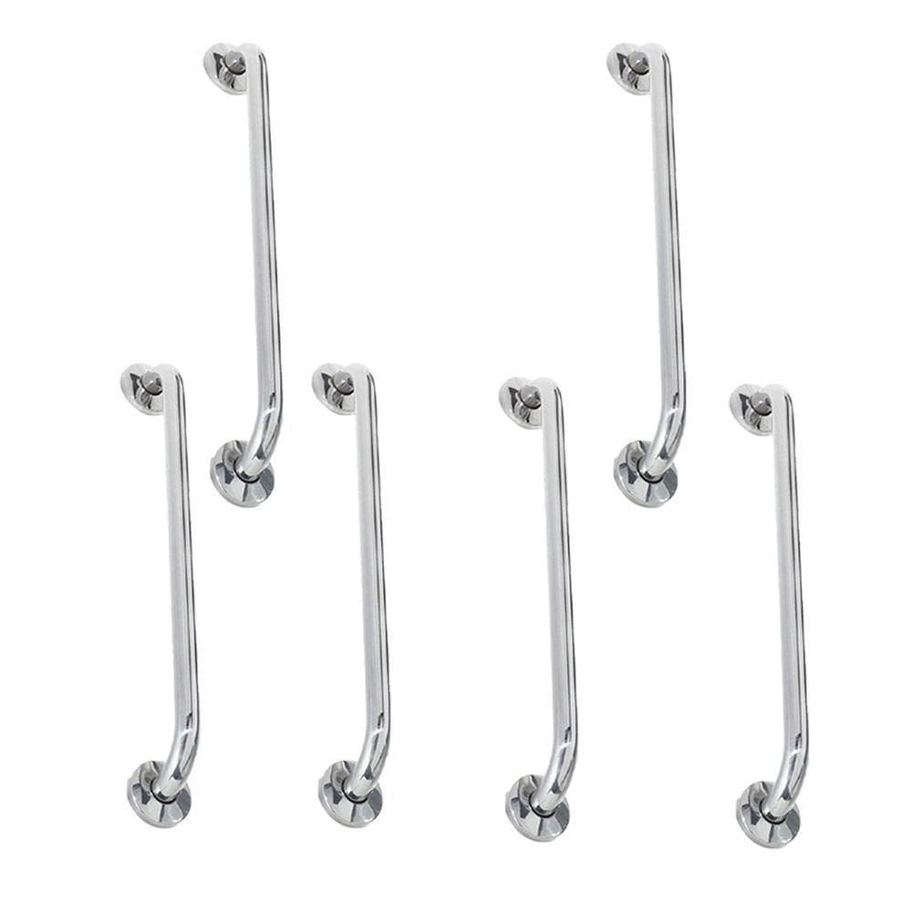 Alça De Apoio Barra 60cm Inox Kit 6 Unidades Segurança Acessibilidade Suporte Parede Corrimao