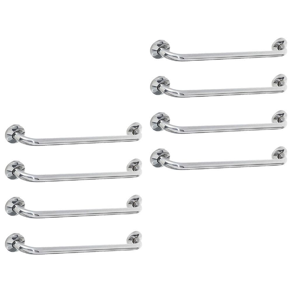 Alça De Apoio 60cm Barra Inox Kit 8 Uni Idoso Banheiro Corrimao Suporte Resistente