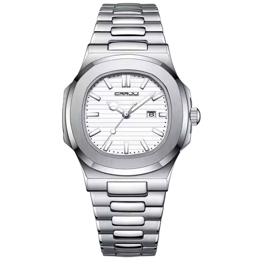 Relogio Analógico Masculino Quadrado Luminoso em Aço inoxidável Impermeavel