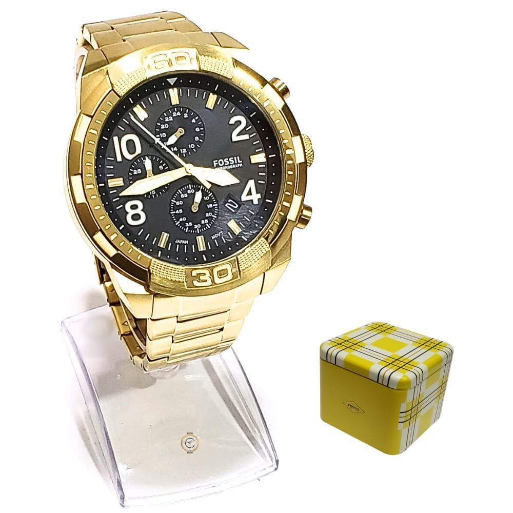 Relógio Fossil Masculino Analógico Bronson Dourado FS5877/1PN