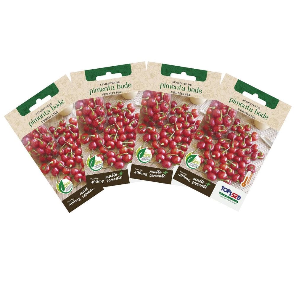 4X Sementes de Pimenta Bode (Vermelha) TOPSEED