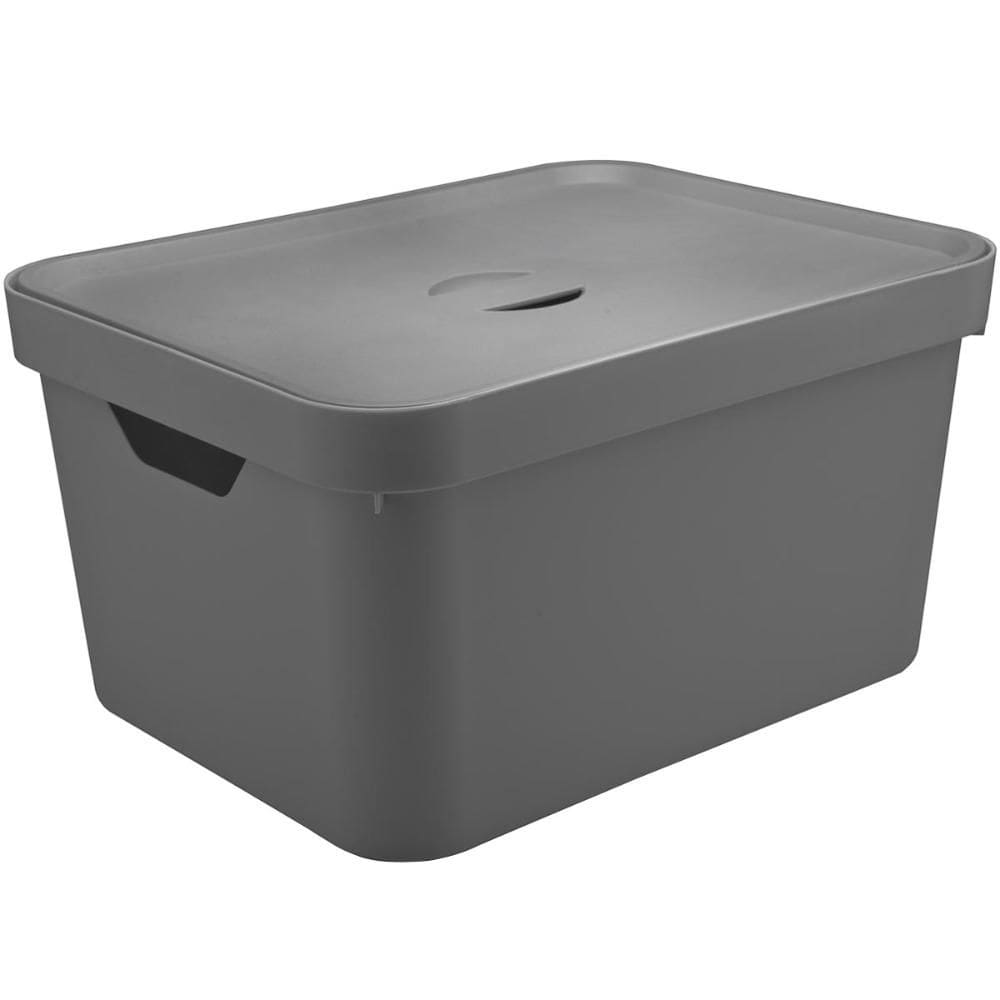 Kit 2 Caixas Organizadoras 32 Litros Tampa Cesto Brinquedos