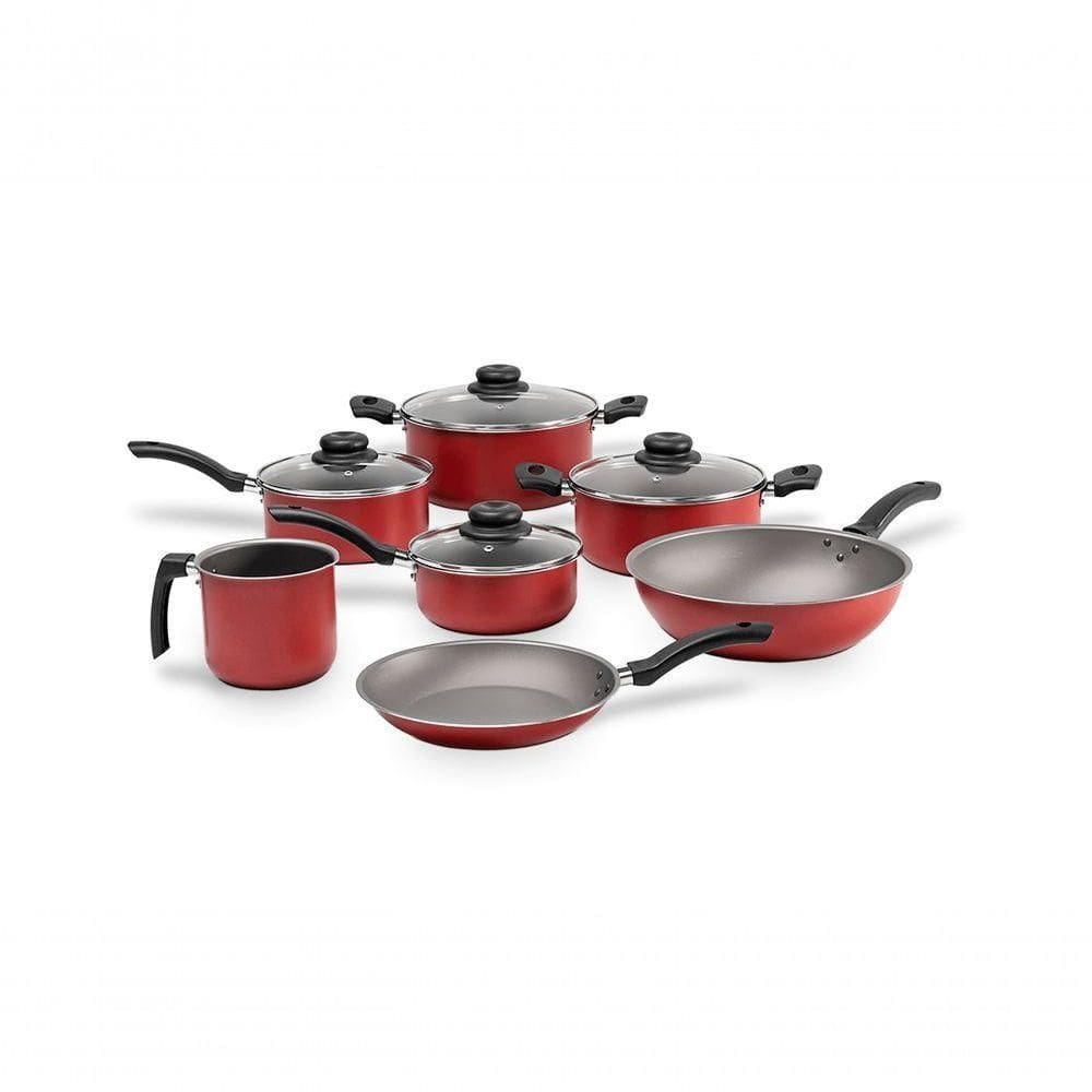 Jogo De Panelas 7 Peças Ruby - Brinox Vermelho Brinox