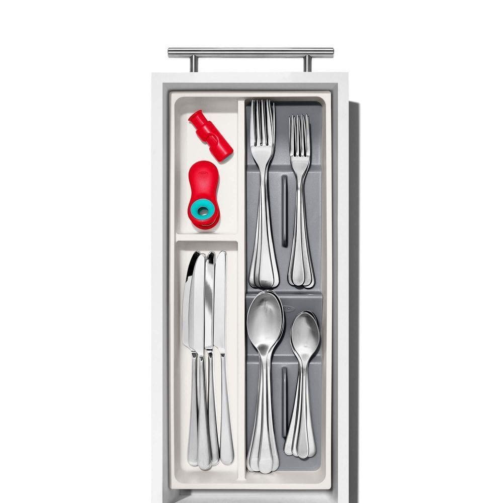 Organizador De Talheres Para Gaveta Expansível Com 3 Compartimentos 6x41x14cm Oxo
