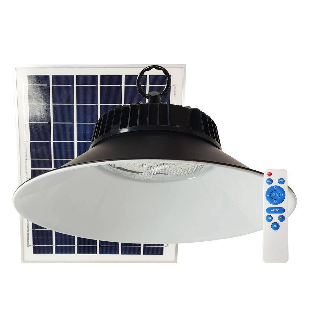 Luminaria Solar Industrial Loja Empresa Comercio 150W Galpão Regulavel Quintal com Controle Remoto Sala de Estar Pendente Placa Solar High Bay