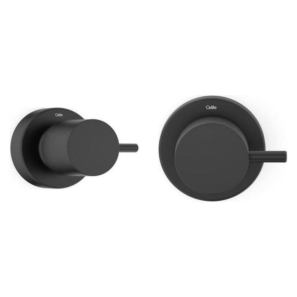 Kit com 2 Acabamento de Registro Base Reforma 1/2, 3/4 e 1 Basic Preto Matte
