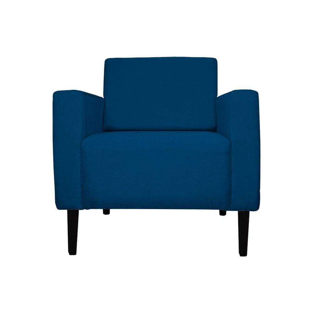 Poltrona Decorativa Leticia Slim Veludo Azul Marinho - Montanaris Decor