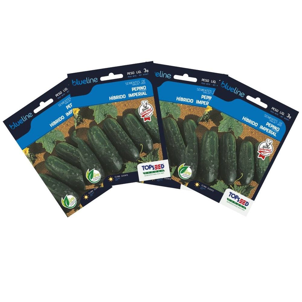 4X Sementes de Pepino Híbrido Imperial Blueline TOPSEED