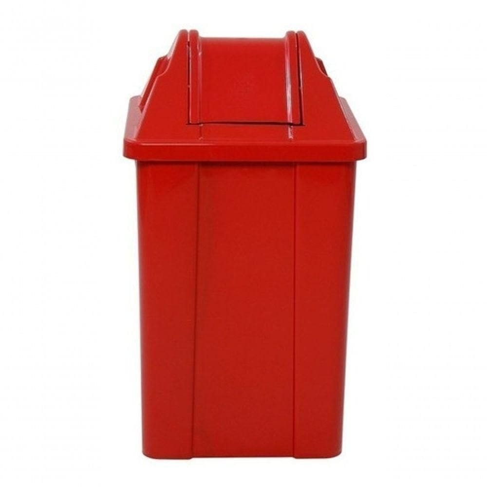 Cesto Quadrado Com Tampa Vai-vem 25l (q25) Cor:vermelho