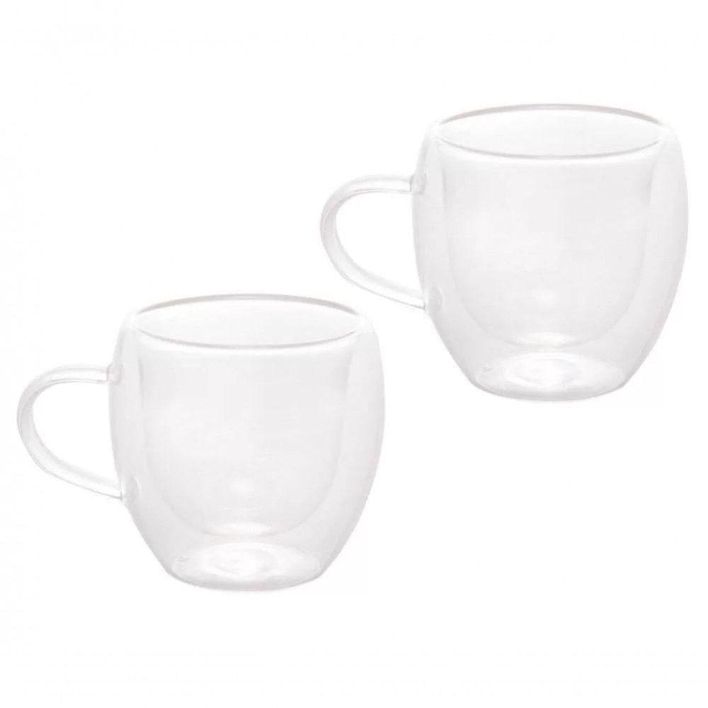 Conjunto 2 Xicaras De Cafe Parede Dupla Modern 80 Ml - Lyor