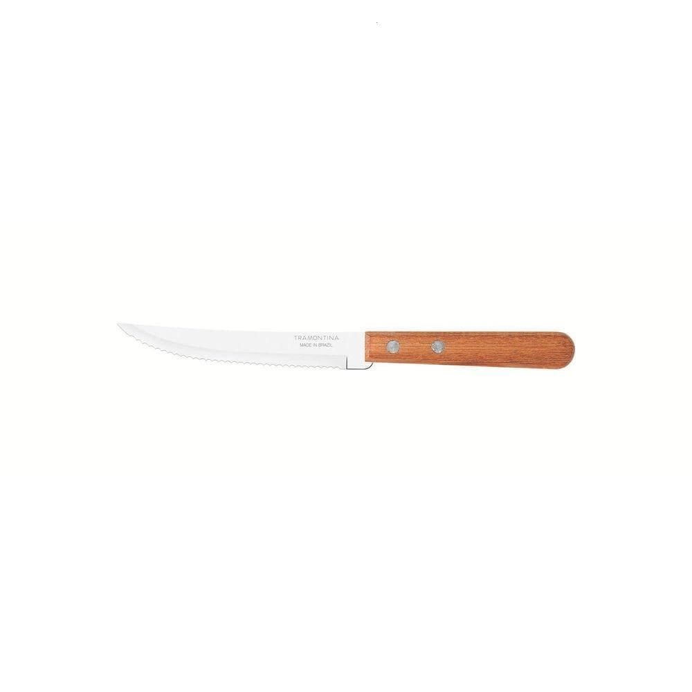 Conjunto De Facas Para Churrasco Dynamic Com Lâminas Em Aço Inox E Cabos De Madeira Natur