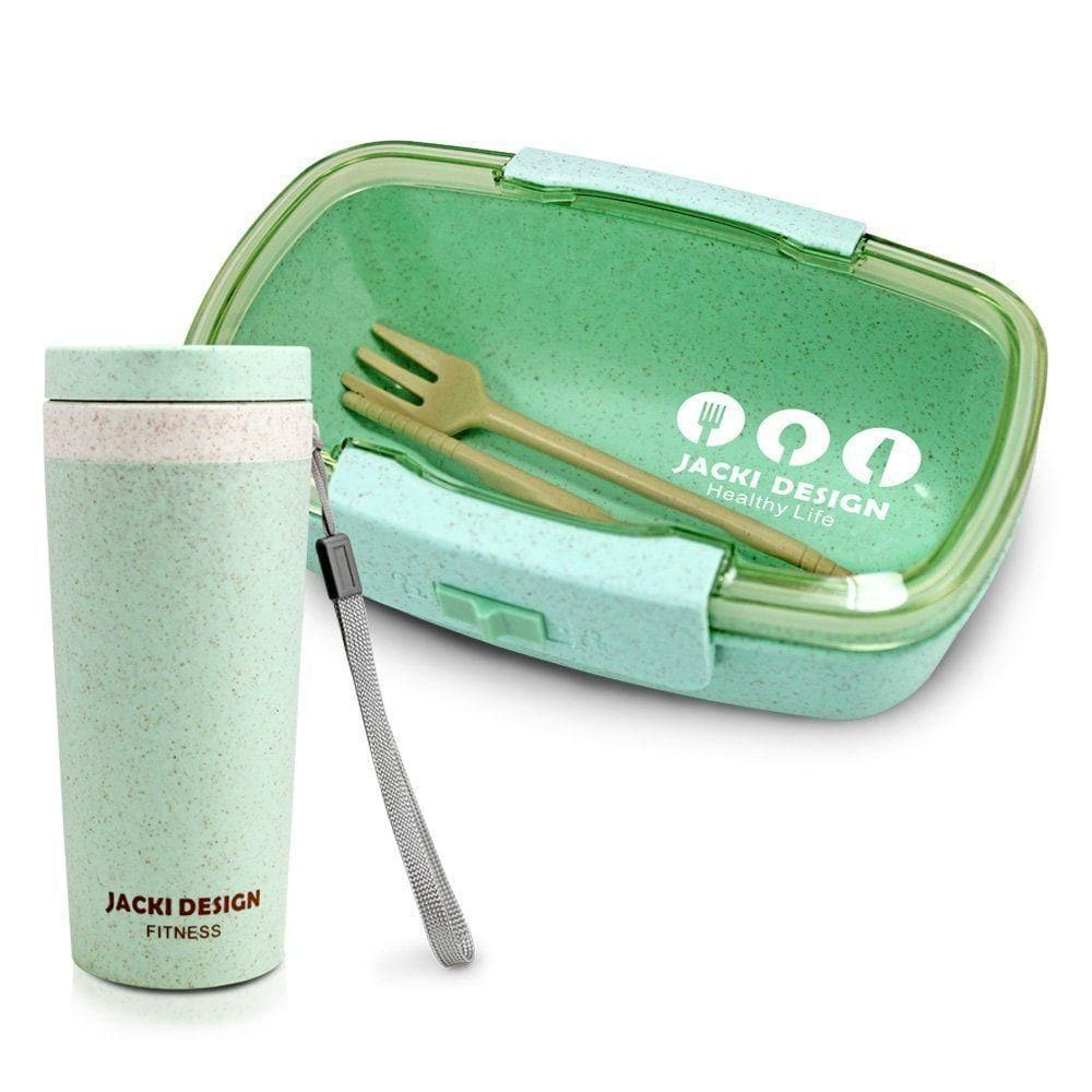 Conjunto Pote Marmita Ecológica 650ml E Copo Com Tampa 300ml Lifestyle Verde