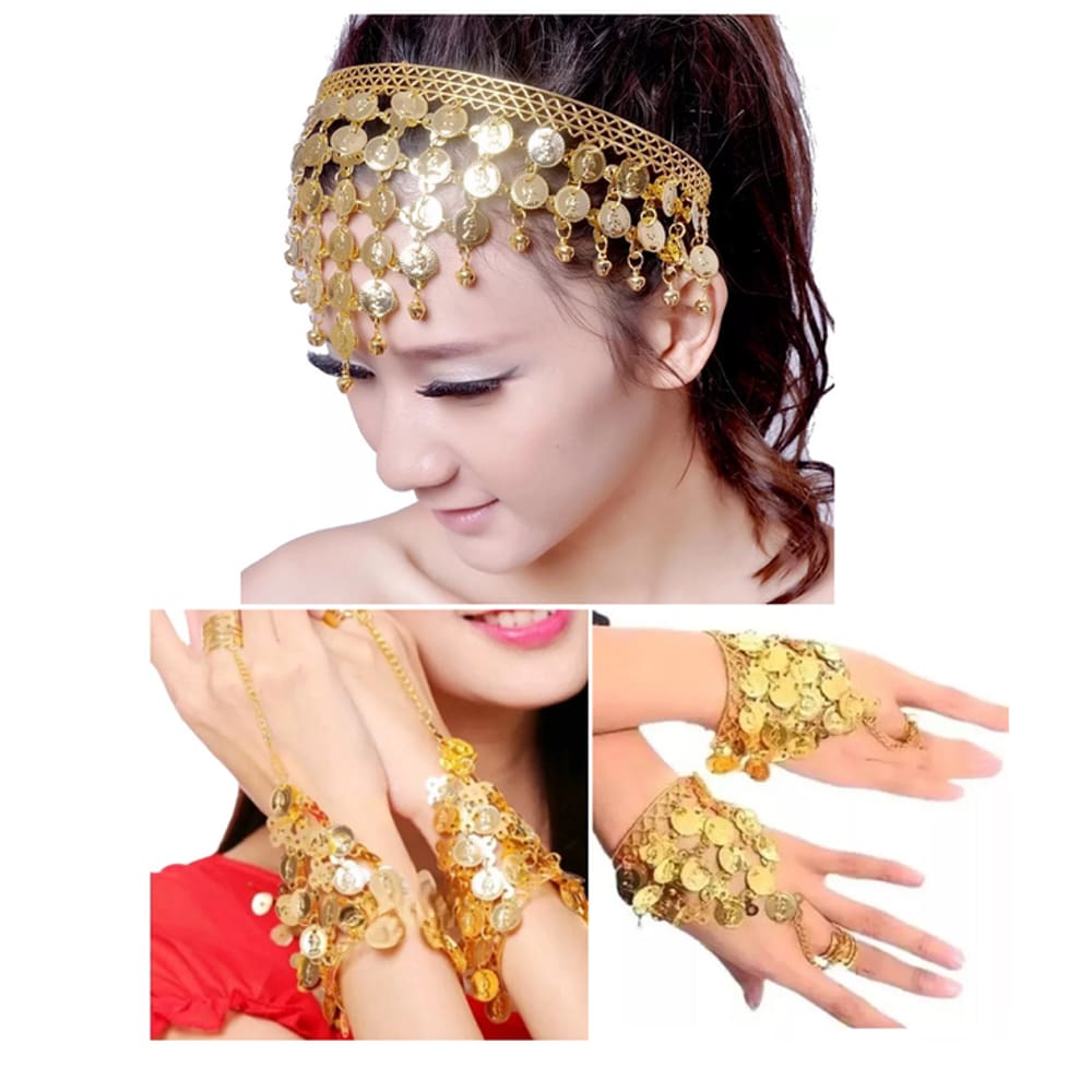 Fantasia Odalisca Cigana C/ 1 Tiara + 2 Braceletes