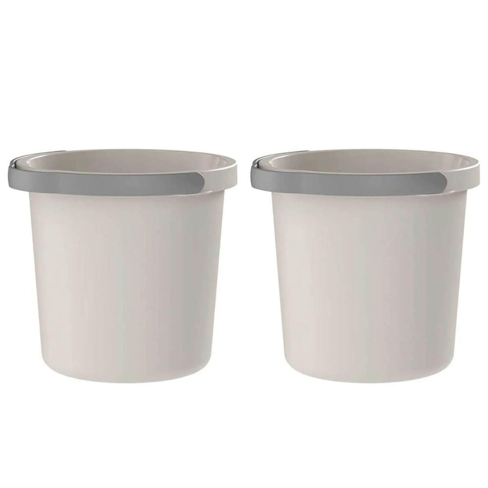 Kit 2 Baldes 8,5L Bico Direcionador e Alça Anatômica Flow Bege Ou Limpeza Lavanderia