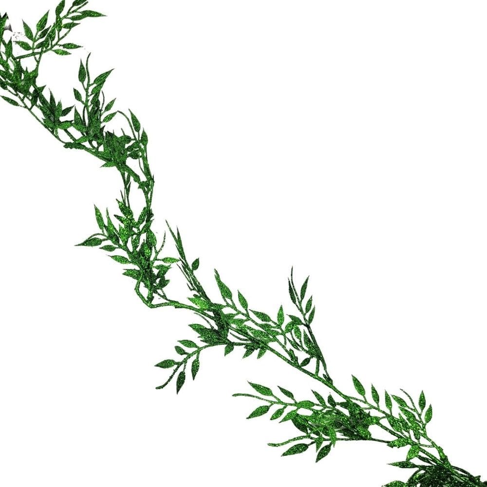 Galho Folhagem Ramificado Glitter Verde Natal 1,75 metros - Art Christmas