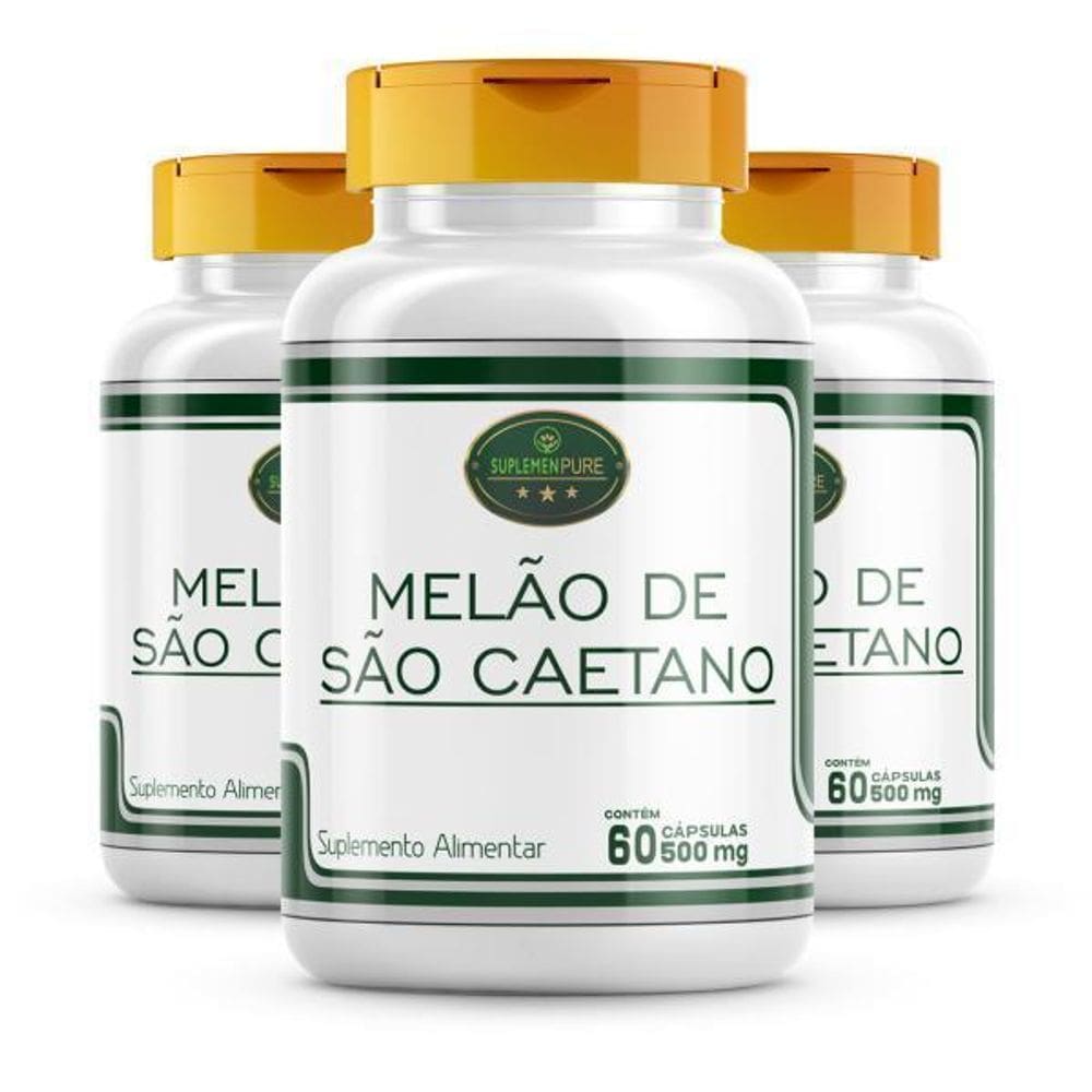 Kit 3 Potes Melão De São Caetano 100% Natural Cápsulas