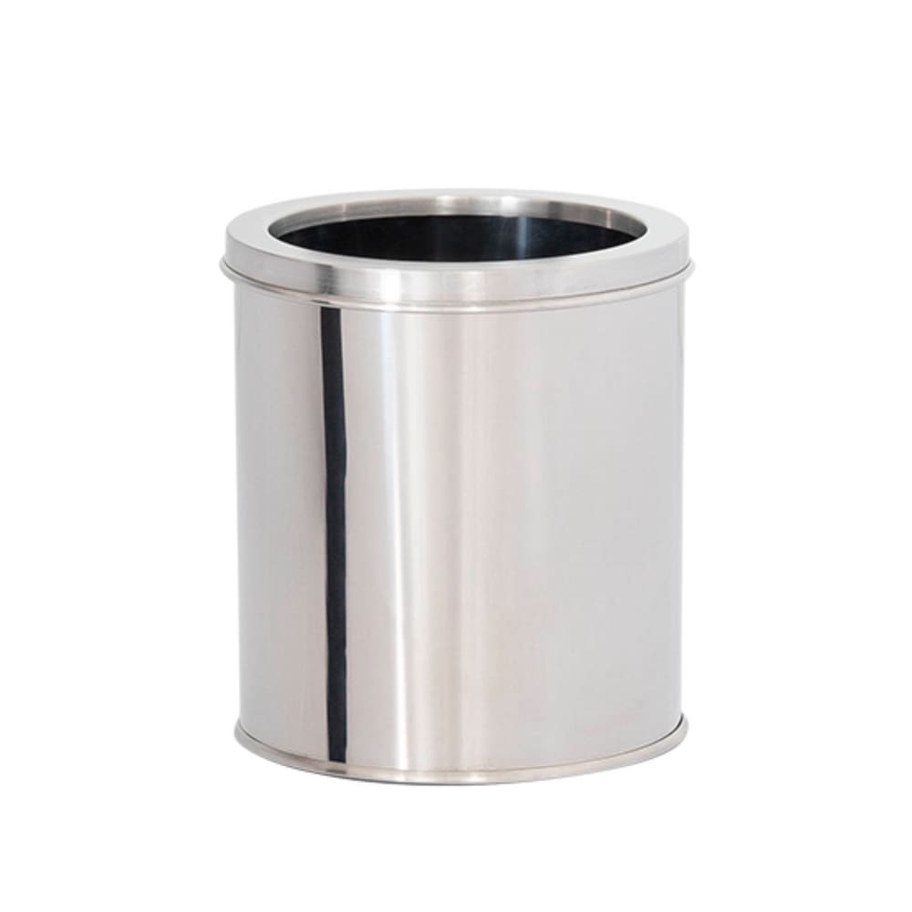 Lixeira em Aço Inox 07L Aro Redonda