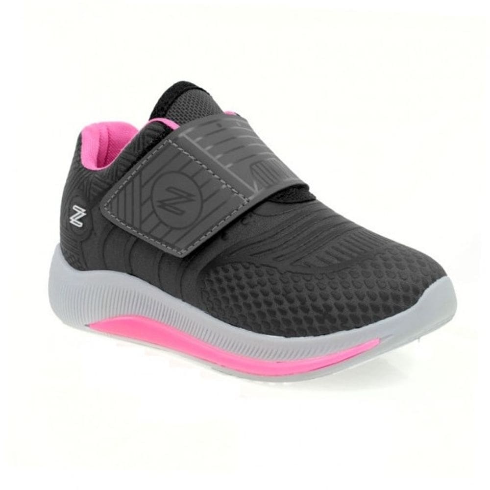 Tênis Infantil Zeuz Calce Fácil Preto/pink Cód: 102