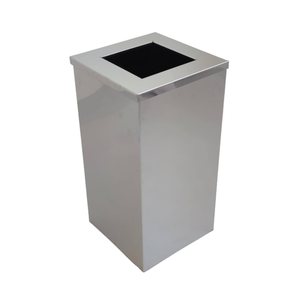 Lixeira em Aço Inox 100L Aro Quadrada