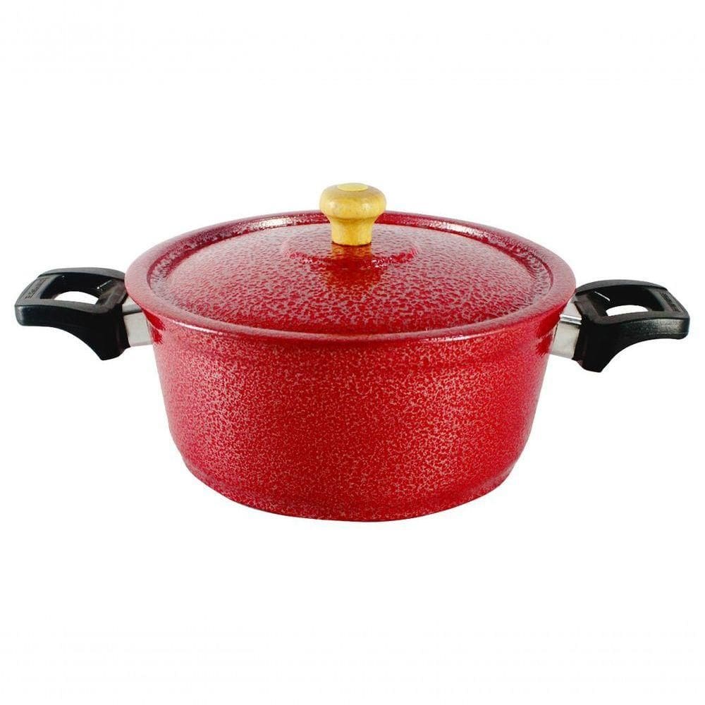 Caçarola Panela De Alumínio Alça Baquelite 20Cm Vermelho