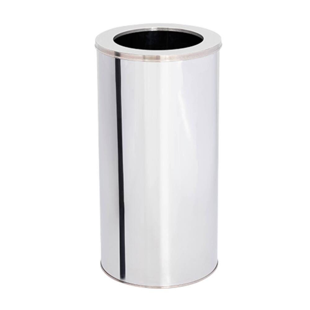 Lixeira em Aço Inox 120L Aro Redonda