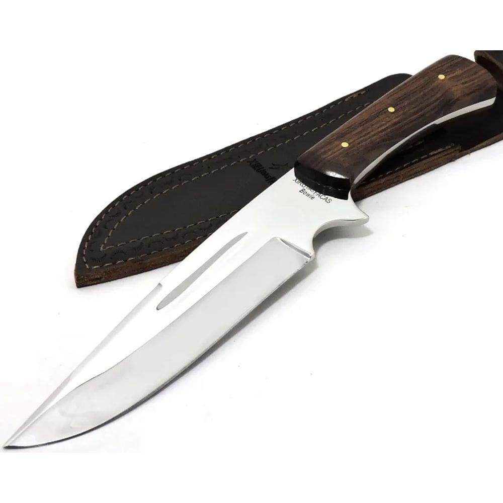 Faca Artesanal Forjada Bowie - Aço Alemão Inox - Lâm. 22 cm.