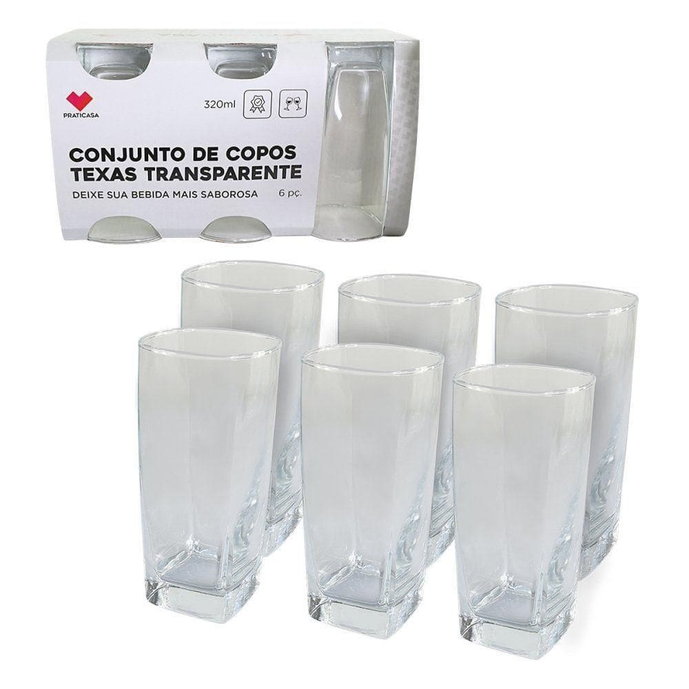 Copo De Vidro Para Agua Suco Refrigerante Kit 6 Copos 320ml Gourmet