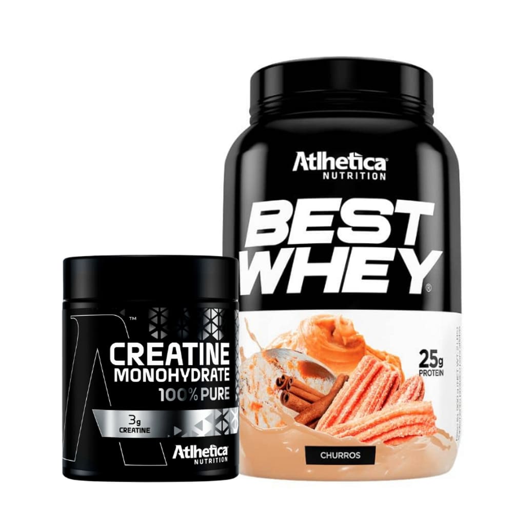 Best Whey (900g) Atlhetica Nutrition - Churros + Creatina 100% Pure - Pro Series (300g) Atlhetica Nutrition